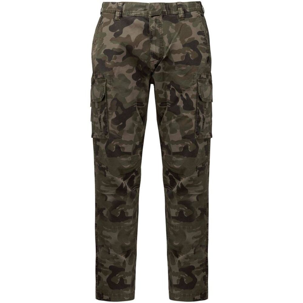 Kariban Mens Twill Camo Cargo Pants / Green/Black/Brown Camo
